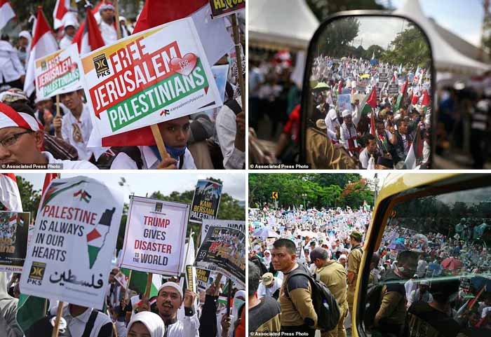 10 Ribu Pengunjuk Rasa Protes Donald Trump di Kedubes AS Jakarta